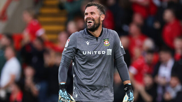 WREXHAM, WALES - AUGUST 15: Ben Foster of Wrexham during the Sky Bet League Two match between Wrexham and Walsall FC at Racecourse Ground on August 15, 2023 in Wrexham, Wales.