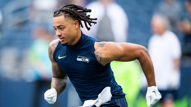 SEATTLE, WASHINGTON - AUGUST 10: Jaxon Smith-Njigba #11 of the Seattle Seahawks warms up before the preseason game against the Minnesota Vikings at Lumen Field on August 10, 2023 in Seattle, Washington.