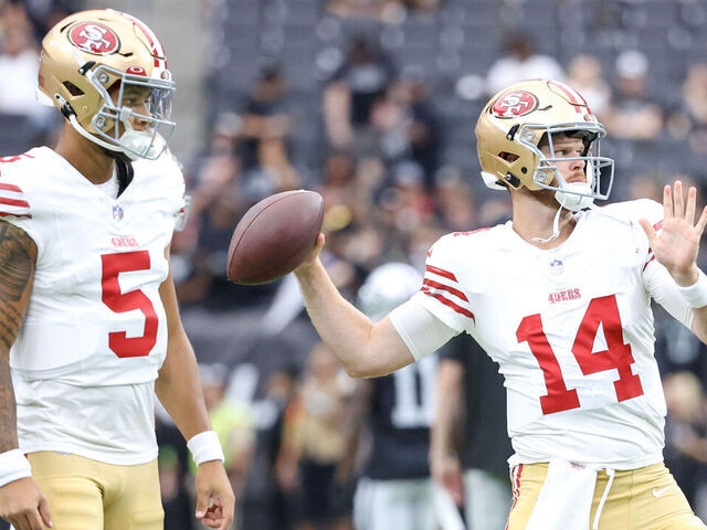 Quarterback Trey Lance of the San Francisco 49ers celebrates with News  Photo - Getty Images