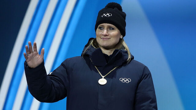PYEONGCHANG-GUN, SOUTH KOREA - FEBRUARY 15: IOC executive board member Angela Ruggiero attends the Medal Ceremony on day six of the PyeongChang 2018 Winter Olympic Games at Medal Plaza on February 15, 2018 in Pyeongchang-gun, South Korea.