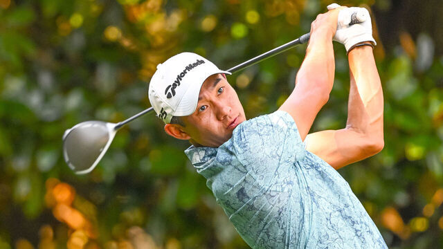 ATLANTA, GA - AUGUST 25: Colin Morikawa testing off on the thirteenth tee during round two of the 2023 PGA Tour Championship on August 25, 2023 at East Lake Golf Club in Atlanta, Georgia.