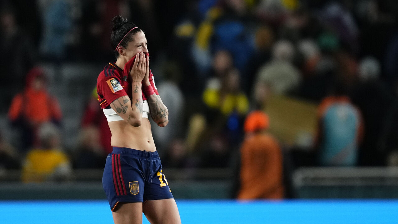 Jennifer Hermoso of Spain and Pachuca celebrates victory after the FIFA Women's World Cup Australia & New Zealand 2023 Semi Final match between Spain and Sweden at Eden Park on August 15, 2023 in Auckland, New Zealand.