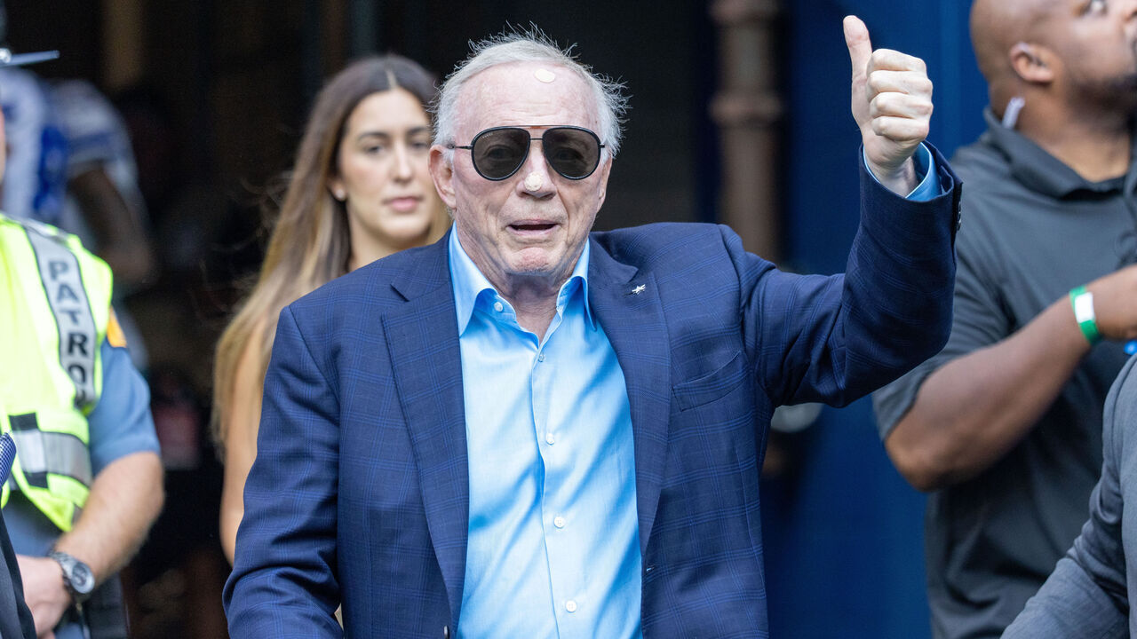 SEATTLE, WASHINGTON - AUGUST 19: Jerry Jones owner of the of the Dallas Cowboys walks on the field during a preseason game at Lumen Field on August 19, 2023 in Seattle, Washington.