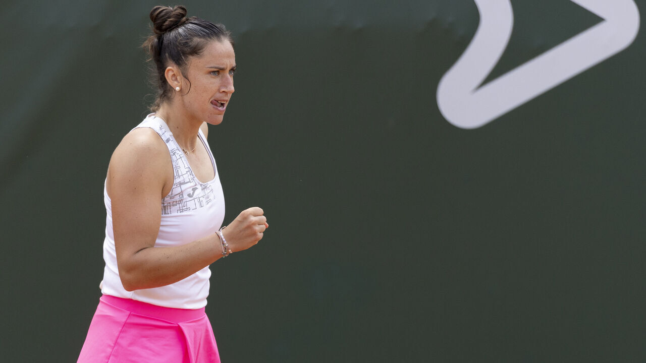 LAUSANNE, SWITZERLAND - JULY 25: Sara Sorribes Tormo of Spain during Ladies Open Lausanne on July 25, 2023 in Lausanne, Switzerland.