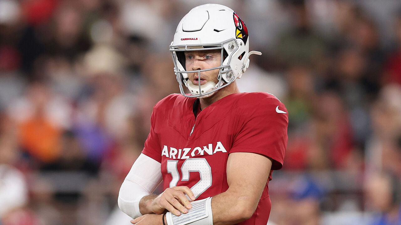 GLENDALE, ARIZONA - AUGUST 11: Quarterback Colt McCoy #12 of the Arizona Cardinals during the NFL game at State Farm Stadium on August 11, 2023 in Glendale, Arizona. The Cardinals defeated the Broncos 18-17.