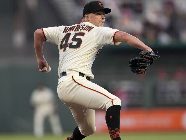 SAN FRANCISCO, CALIFORNIA - AUGUST 28: Kyle Harrison #45 of the San Francisco Giants pitches against the Cincinnati Reds in the top of the second inning at Oracle Park on August 28, 2023 in San Francisco, California.