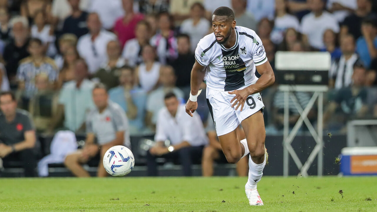 UDINE, PROWINCJA UDINE, ITALY - 2023/08/20: Norberto Gomes Betuncal Beto of Udinese seen in action during the SERIE A TIM 2023/24 football match between Udinese and Juventus at Dacia Arena. Final score; Udinese 0:3 Juventus.