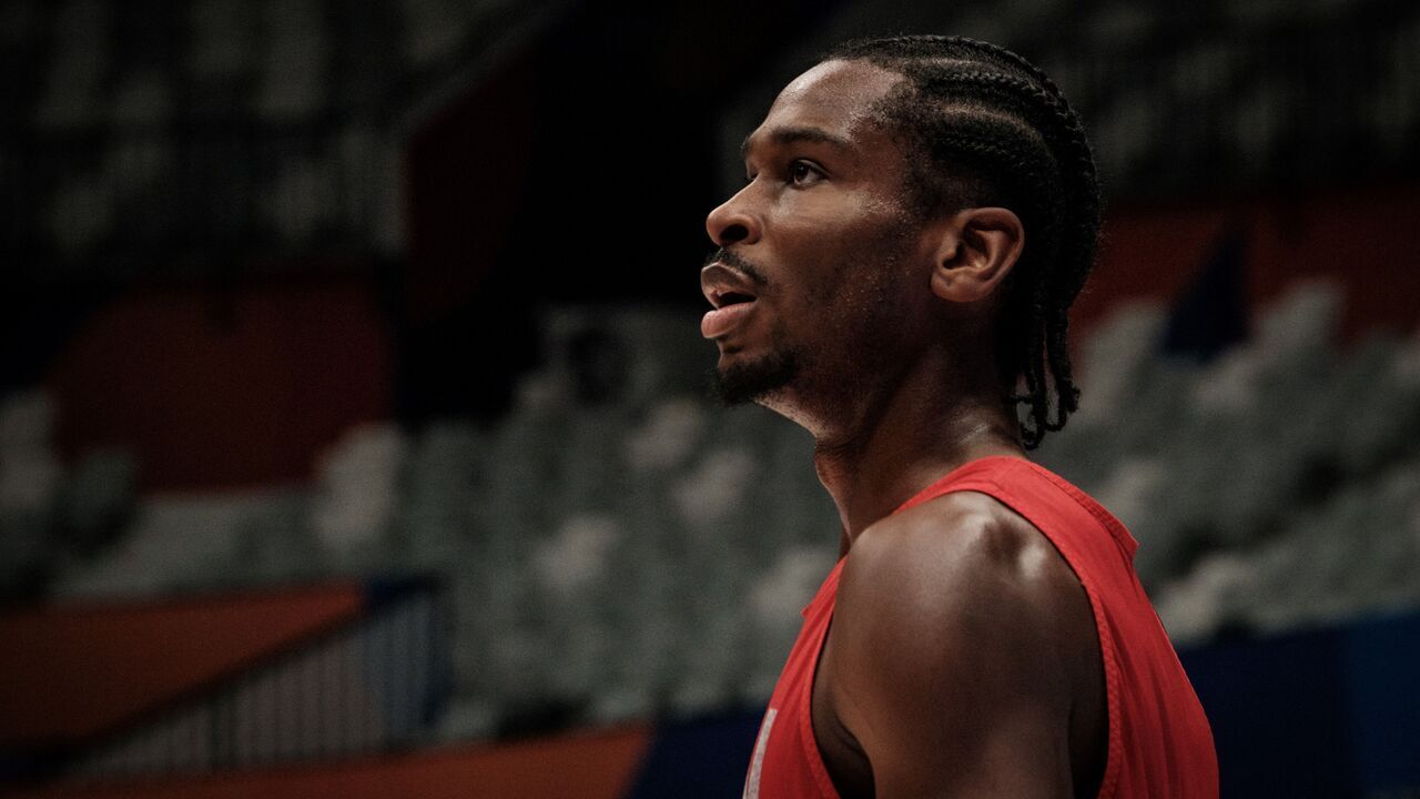 Canada's Shai Gilgeous-Alexander attends a training session at Indonesia Arena in Jakarta on August 23, 2023, two days before their FIBA Basketball World Cup match against France.