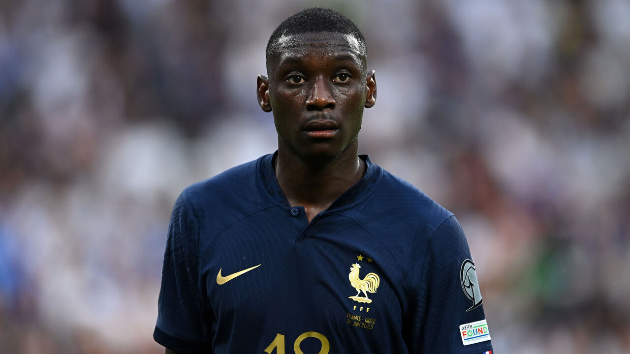 PARIS, FRANCE - JUNE 19: Randal Kolo Muani of France looks on during the UEFA EURO 2024 Qualifying Round Group B match between France and Greece at Stade de France on June 19, 2023 in Paris, France.