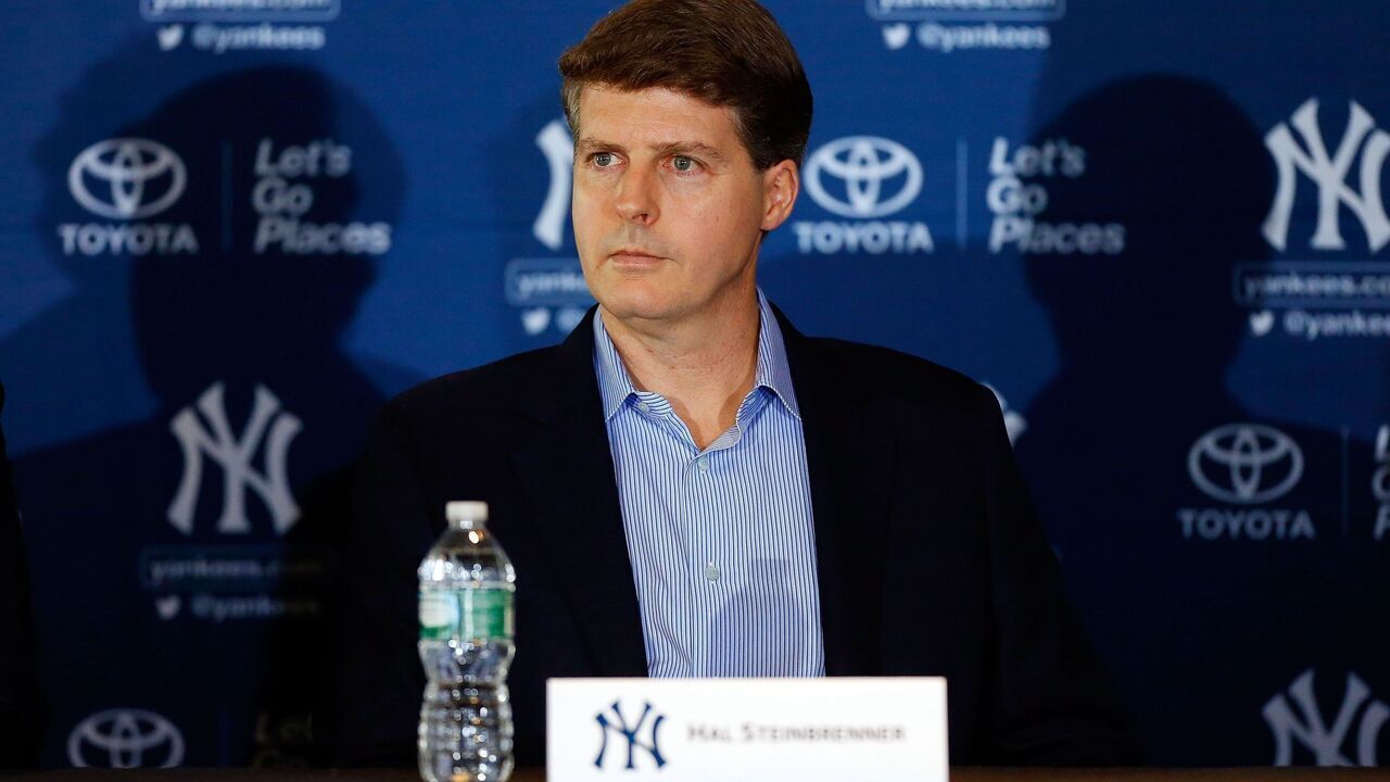 NEW YORK, NY - FEBRUARY 11: Managing general partner and co-chairperson Hal Steinbrenner of the New York Yankees looks on during a news conference introducing Masahiro Tanaka (not to the media on February 11, 2014 at Yankee Stadium in the Bronx borough of New York City.