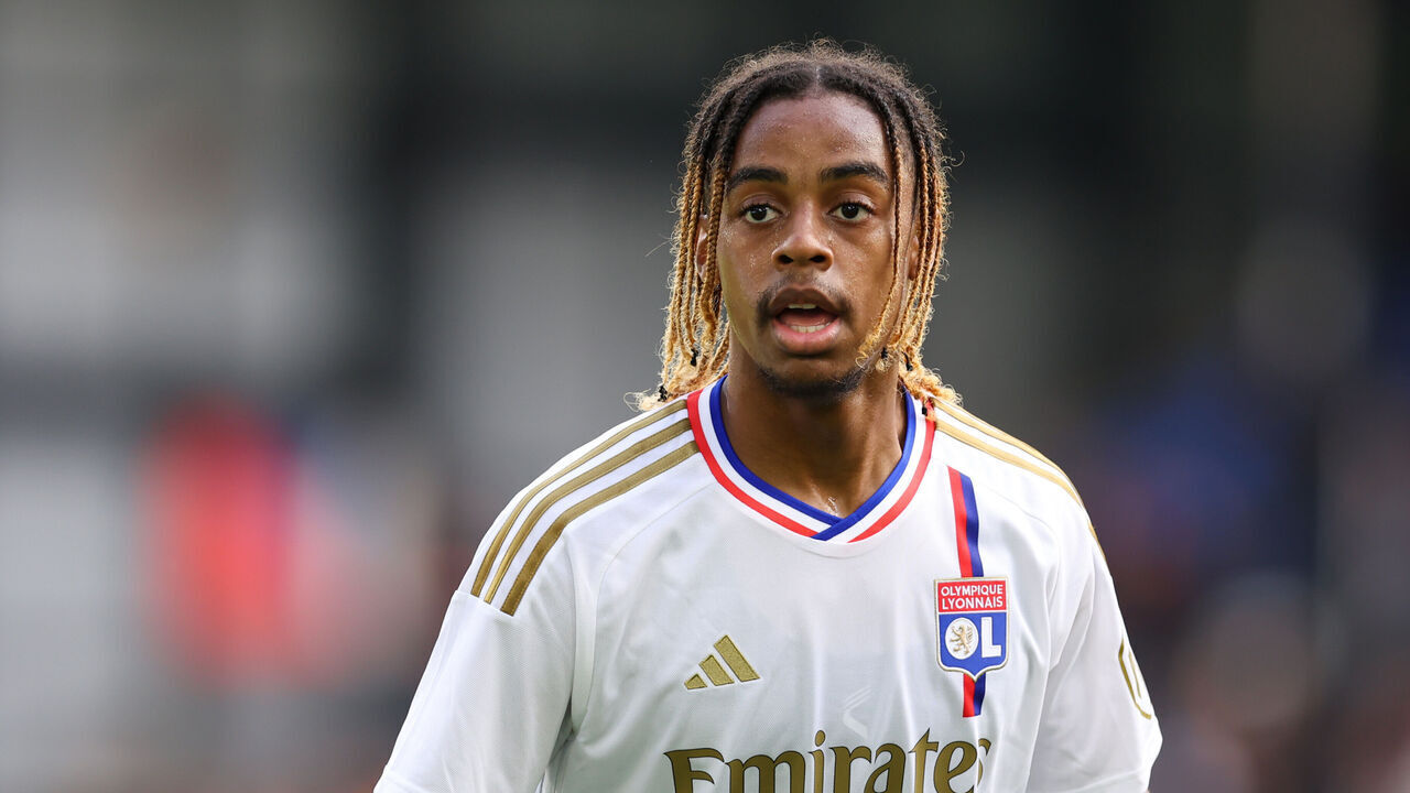 LONDON, ENGLAND - AUGUST 5: Bradley Barcola of Lyon during the pre-season friendly match between Crystal Palace and Olympique Lyonnais at Selhurst Park on August 5, 2023 in London, England.