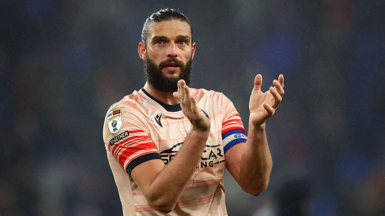 CARDIFF, WALES - FEBRUARY 17: Andy Carroll of Reading applauds the fans after the Sky Bet Championship between Cardiff City and Reading at Cardiff City Stadium on February 17, 2023 in Cardiff, Wales.