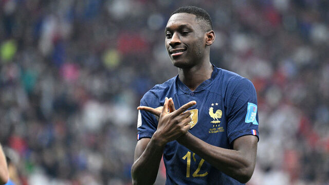 AL KHOR, QATAR - DECEMBER 14: Randal Kolo Muani of France celebrates his goal during the FIFA World Cup Qatar 2022 semi final match between France and Morocco at Al Bayt Stadium on December 14, 2022 in Al Khor, Qatar.