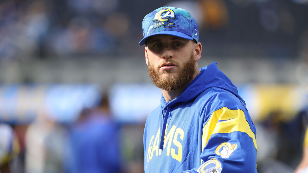 INGLEWOOD, CALIFORNIA - JANUARY 01: Cooper Kupp #10 of the Los Angeles Rams on the field during warm ups prior to the game against the Los Angeles Chargers at SoFi Stadium on January 01, 2023 in Inglewood, California.