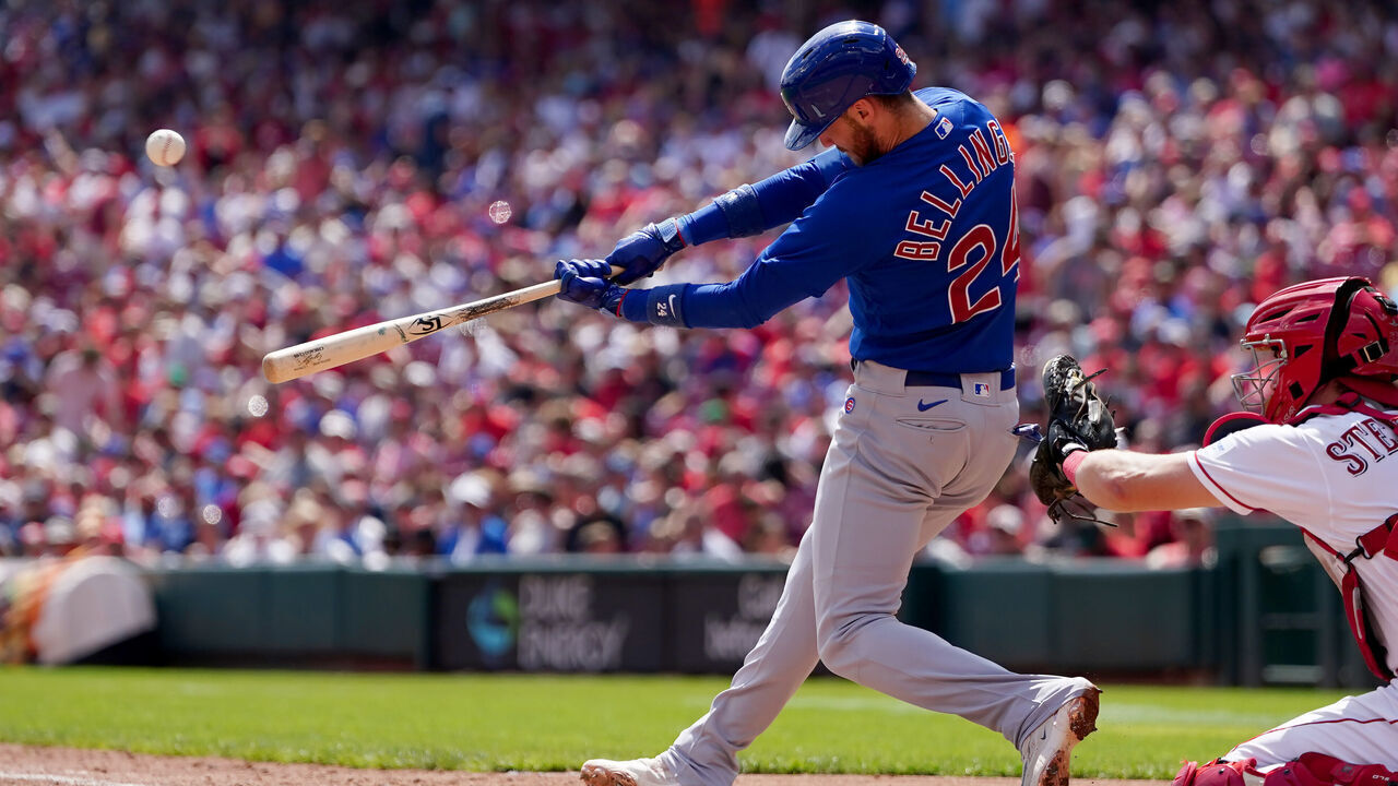 CINCINNATI, OHIO - SEPTEMBER 03: Cody Bellinger #24 of the Chicago Cubs hits a home run in the sixth inning against the Cincinnati Reds at Great American Ball Park on September 03, 2023 in Cincinnati, Ohio.