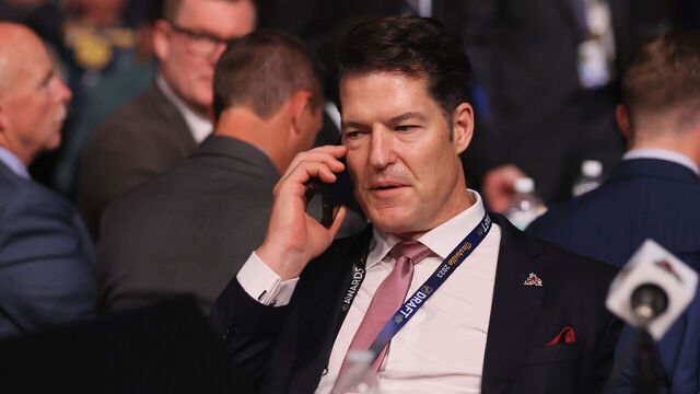 NASHVILLE, TENNESSEE - JUNE 29: Bill Armstrong of the Arizona Coyotes attends the 2023 NHL Draft at the Bridgestone Arena on June 29, 2023 in Nashville, Tennessee.