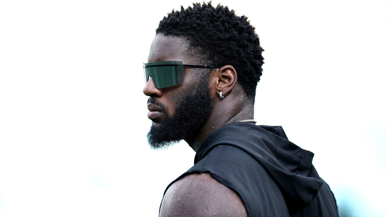 CHARLOTTE, NORTH CAROLINA - AUGUST 25: Brian Burns #0 of the Carolina Panthers looks on prior to a preseason game against the Detroit Lions at Bank of America Stadium on August 25, 2023 in Charlotte, North Carolina.