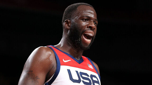 SAITAMA, JAPAN - JULY 31: Draymond Green #14 of Team United States celebrates against Czech Republic during the first half of a Men's Basketball Preliminary Round Group A game on day eight of the Tokyo 2020 Olympic Games at Saitama Super Arena on July 31, 2021 in Saitama, Japan.