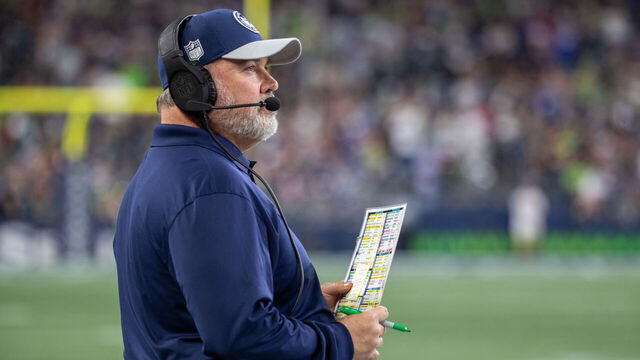 SEATTLE, WASHINGTON - AUGUST 19: Head coach Mike McCarthy of the Dallas Cowboys stands on the sidelines during a preseason game at Lumen Field on August 19, 2023 in Seattle, Washington.