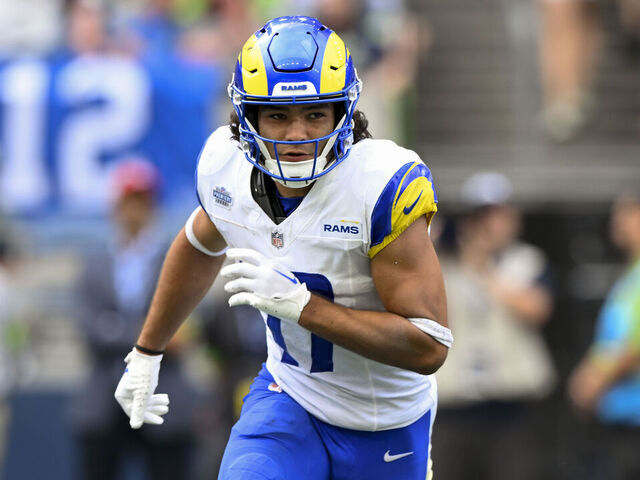 SEATTLE, WASHINGTON - SEPTEMBER 10: Puka Nacua #17 of the Los Angeles Rams in action during the game against the Seattle Seahawks at Lumen Field on September 10, 2023 in Seattle, Washington. The Los Angeles Rams won 30-13.