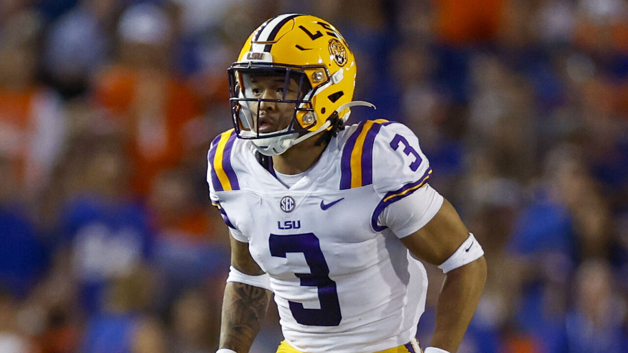 GAINESVILLE, FL - OCTOBER 15: LSU Tigers safety Greg Brooks Jr. (3) during the game between the LSU Tigers and the Florida Gators on October 15, 2022 at Ben Hill Griffin Stadium at Florida Field in Gainesville, Fl.