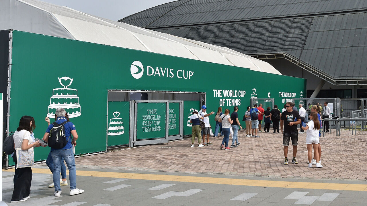 BOLOGNA, ITALY - SEPTEMBER 17: A general view outside Unipol Arena during 2023 Davis Cup Finals Group Stage Bologna - Day 6 at Unipol Arena on September 17, 2023 in Bologna, Italy.