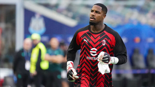 Mike Maignan (#16 AC Milan) during AC Milan against Newcastle United FC, Uefa Champions League group stage group F, at Giuseppe Meazza Stadium on September 19th, 2023.