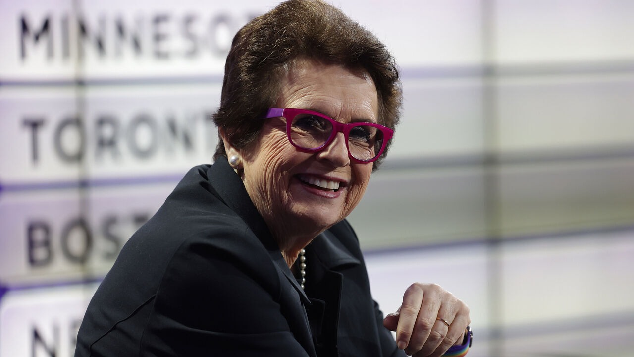 TORONTO, ON - SEPTEMBER 18 - Billie Jean King was a special guest at the inaugural Professional Women's Hockey League (PWHL) Draft at CBC's headquarters in Toronto. September 18, 2023. (Steve Russell/Toronto Star via Getty Images)