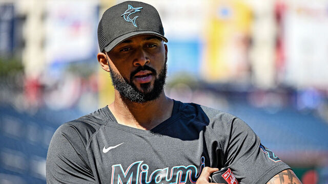 WASHINGTON, DC - September 02: Miami Marlins starting pitcher Sandy Alcantara (22) walks off the field after warming up prior to the Miami Marlins versus the Washington Nationals on September 2, 2023 at Nationals Park in Washington, D.C.
