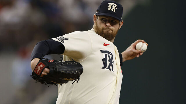 ARLINGTON, TX - SEPTEMBER 23: Jordan Montgomery #52 of the Texas Rangers pitches against the Seattle Mariners during the first inning at Globe Life Field on September 23, 2023 in Arlington, Texas.