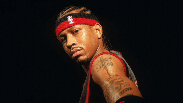PHILADELPHIA - OCTOBER: Allen Iverson #3 of the Philadelphia 76ers poses for a portrait during NBA Media Day at the 76ers Practice Facility circa October of 2004 in Philadelphia, Pennsylvania. NOTE TO USER: User expressly acknowledges and agrees that, by downloading and/or using this Photograph, user is consenting to the terms and conditions of the Getty Images License Agreement. Mandatory Copyright Notice: Copyright 2004 NBAE