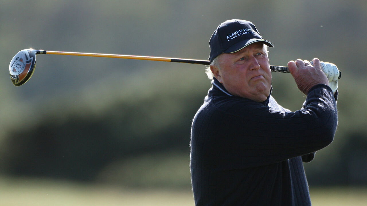 ST. ANDREWS, UNITED KINGDOM - OCTOBER 02: Sir Michael Bonallack drives off the seventh hole during the first round of The Alfred Dunhill Links Championship at The Old Course on October 2, 2008 in St.Andrews, Scotland.