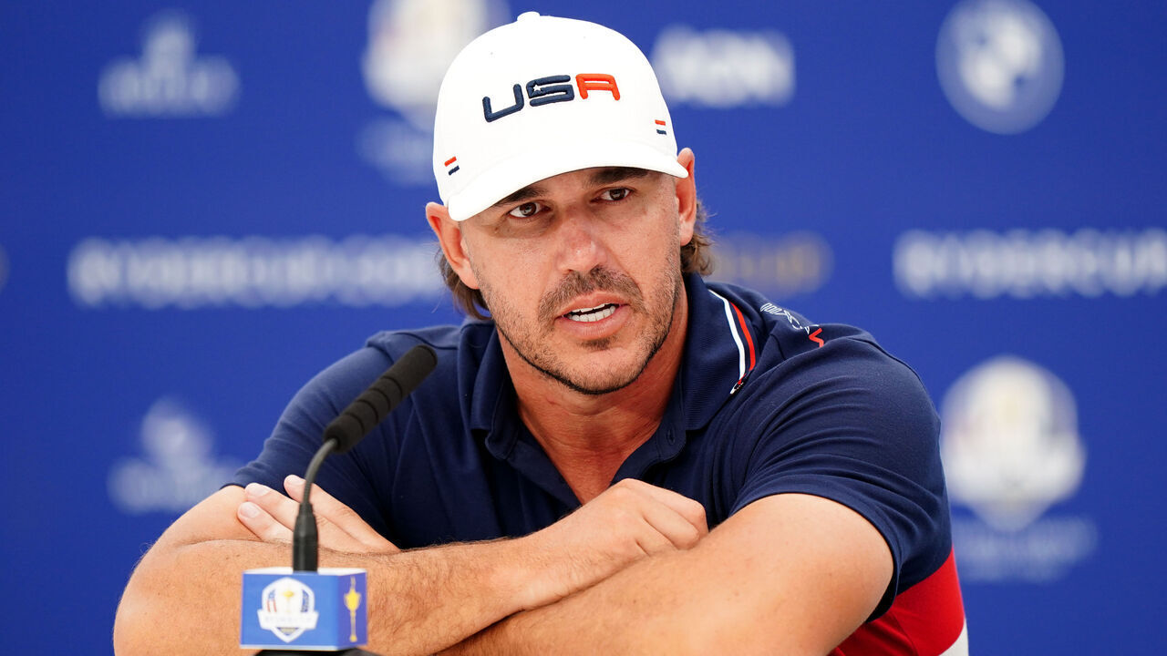 USA's Brooks Koepka during a press conference at the Marco Simone Golf and Country Club, Rome, Italy, ahead of the 2023 Ryder Cup. Picture date: Wednesday September 27, 2023.