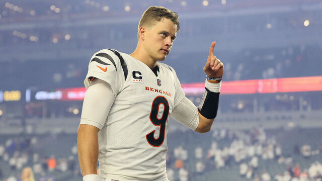CINCINNATI, OHIO - SEPTEMBER 25: Joe Burrow #9 of the Cincinnati Bengals against the Los Angeles Rams at Paycor Stadium on September 25, 2023 in Cincinnati, Ohio.