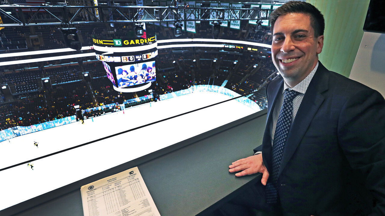 BOSTON - FEBRUARY 25: Calgary Flames assistant general manager Chris Snow poses for a portrait in the visiting team's suite on the press level above the rink. The Boston Bruins host the Calgary Flames in an NHL regular season hockey game at TD Garden in Boston on Feb. 25, 2020.