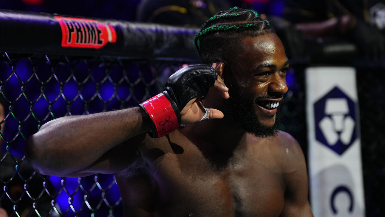 BOSTON, MASSACHUSETTS - AUGUST 19: Aljamain Sterling prepares to face Sean O'Malley in the UFC bantamweight championship fight during the UFC 292 event at TD Garden on August 19, 2023 in Boston, Massachusetts.