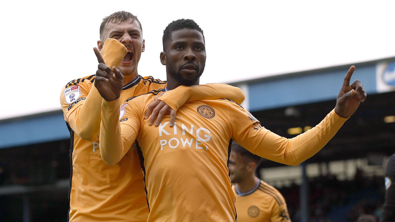 Leicester City's Kelechi Iheanacho celebrates scoring their side's third goal of the game during the Sky Bet Championship match at Ewood Park, Blackburn. Picture date: Sunday October 1, 2023.