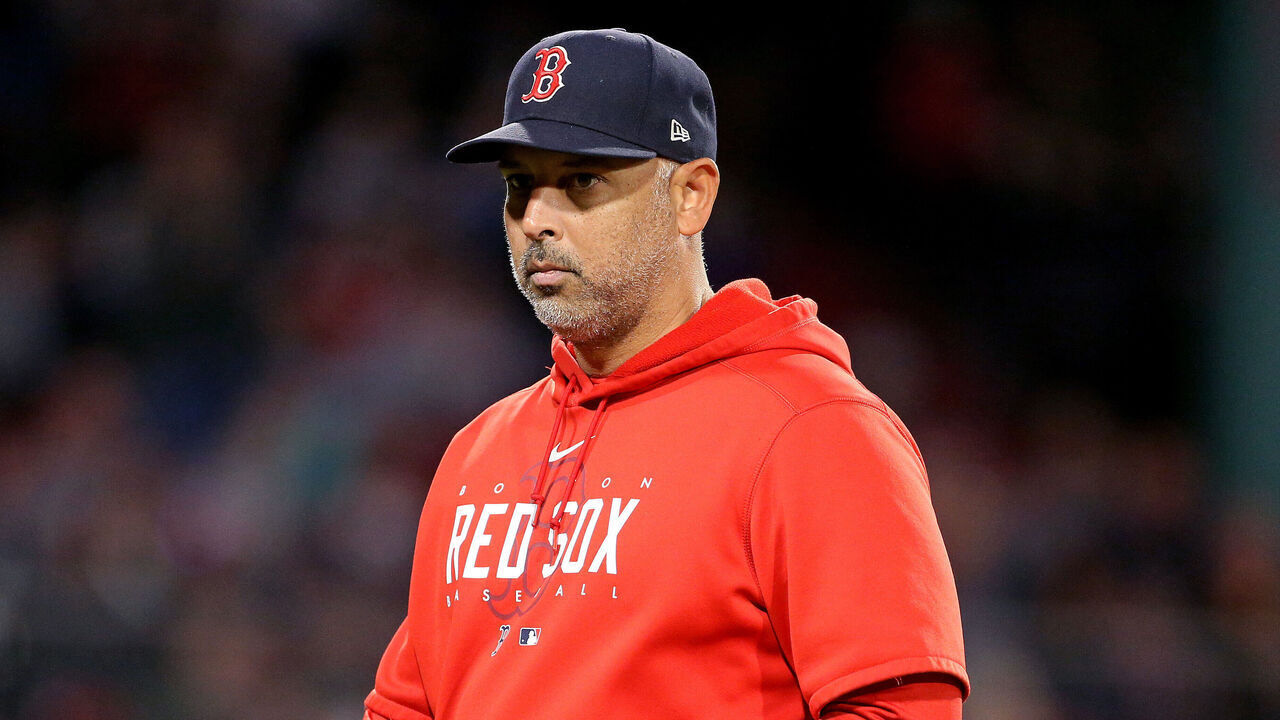 Boston, MA - September 27: Red Sox manager Alex Cora after taking out Boston Red Sox Justin Turner during the sixth inning at Fenway Park.