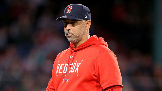 Boston, MA - September 27: Red Sox manager Alex Cora after taking out Boston Red Sox Justin Turner during the sixth inning at Fenway Park.