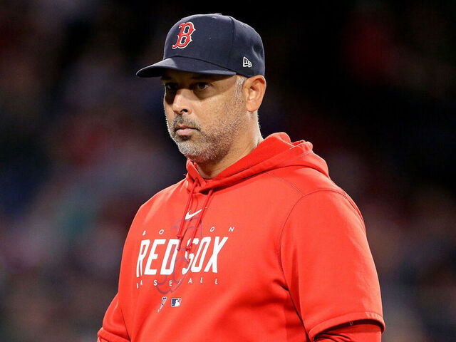 Boston, MA - September 27: Red Sox manager Alex Cora after taking out Boston Red Sox Justin Turner during the sixth inning at Fenway Park.