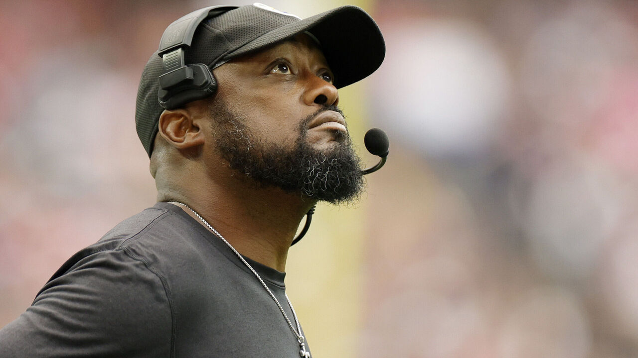 HOUSTON, TEXAS - OCTOBER 01: Head coach Mike Tomlin of the Pittsbugh Steelers looks on during the second quarter against the Houston Texans at NRG Stadium on October 01, 2023 in Houston, Texas.