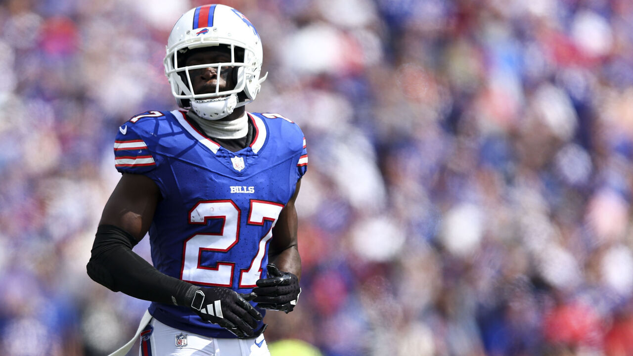 ORCHARD PARK, NY - SEPTEMBER 17: Tre’Davious White #27 of the Buffalo Bills lines up before a play during an NFL football game against the Las Vegas Raiders at Highmark Stadium on September 17, 2023 in Orchard Park, New York.