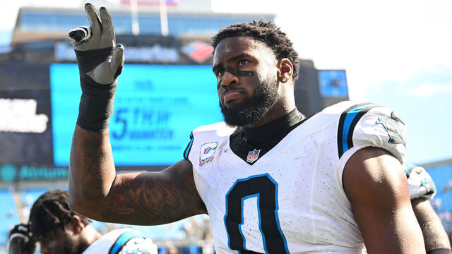 CHARLOTTE, NORTH CAROLINA - OCTOBER 01: Brian Burns #0 of the Carolina Panthers leaves the field after a loss against the Minnesota Vikings at Bank of America Stadium on October 01, 2023 in Charlotte, North Carolina.