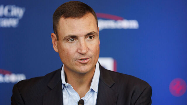 ARLINGTON, TX - DECEMBER 08: General Manager Chris Young of the Texas Rangers addresses the media at an introductory press conference at Globe Life Field on December 8, 2022 in Arlington, Texas.