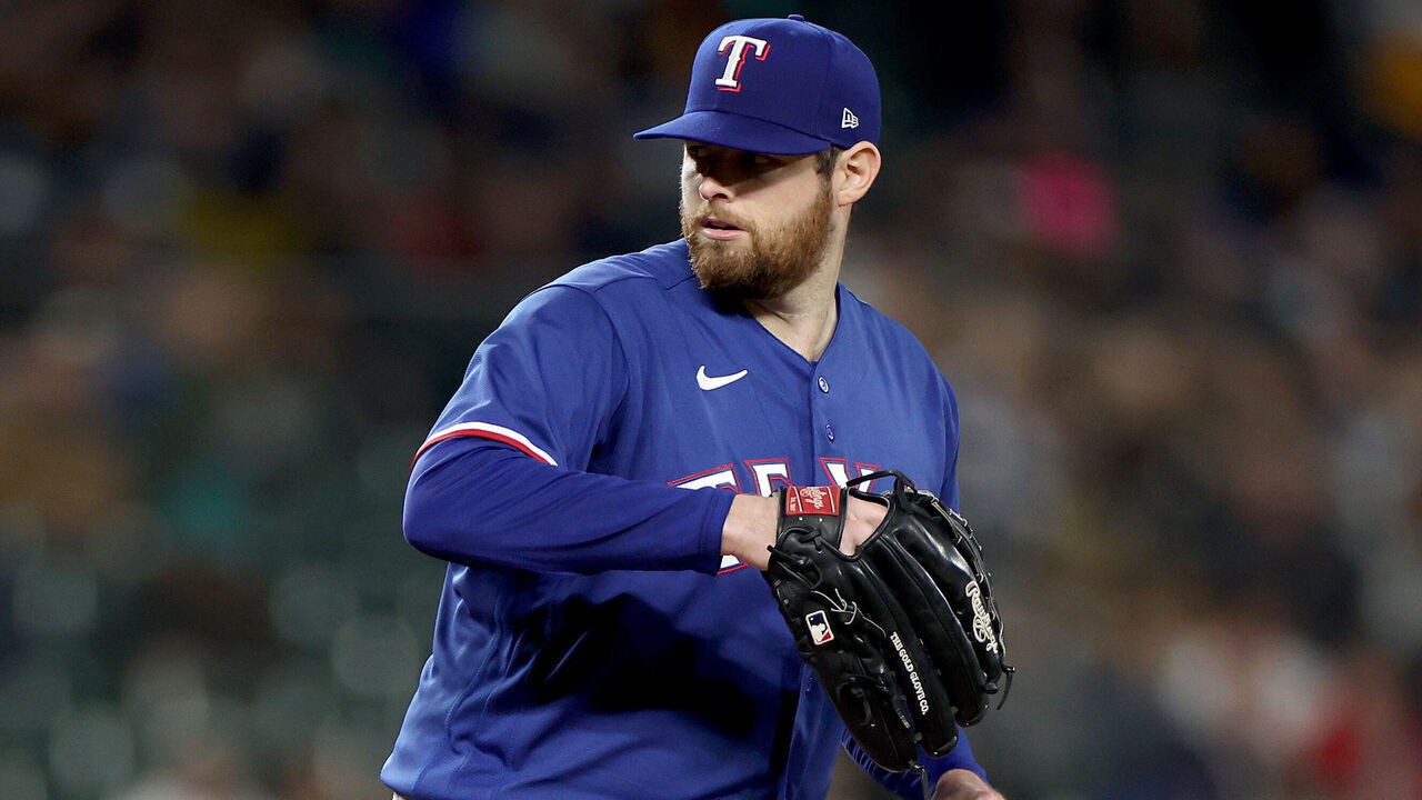 SEATTLE, WASHINGTON - SEPTEMBER 28: Jordan Montgomery #52 of the Texas Rangers pitches during the first inning against the Seattle Mariners at T-Mobile Park on September 28, 2023 in Seattle, Washington.