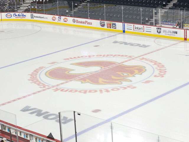 CALGARY, CANADA - JANUARY 21: General view of an empty arena is seen before the game between the Calgary Flames and the Anaheim Ducks on January 21, 2013 at the Scotiabank Saddledome in Calgary, Alberta, Canada.