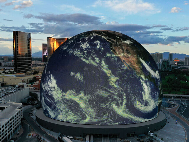LAS VEGAS, NEVADA - OCTOBER 1: The Sphere is seen at the Venetian Resort in Las Vegas, Nevada, United States on October 1, 2023. The Sphere is a spherical music and entertainment arena in Paradise, Nevada, near the Las Vegas Strip and east of the Venetian resort. The project was announced by the Madison Square Garden Company in 2018, and construction was underway the following year.