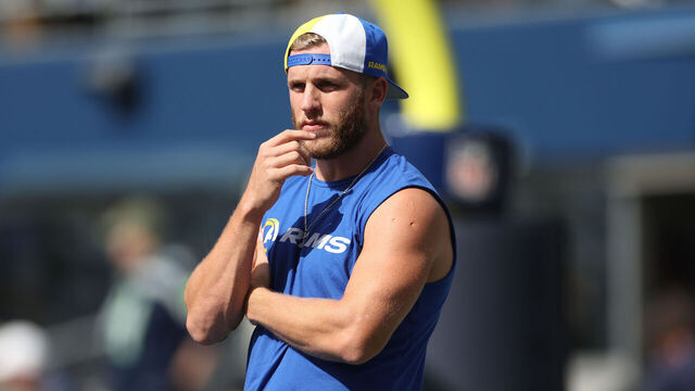 SEATTLE, WASHINGTON - SEPTEMBER 10: Cooper Kupp #10 of the Los Angeles Rams looks on prior to a game against the Seattle Seahawks at Lumen Field on September 10, 2023 in Seattle, Washington.
