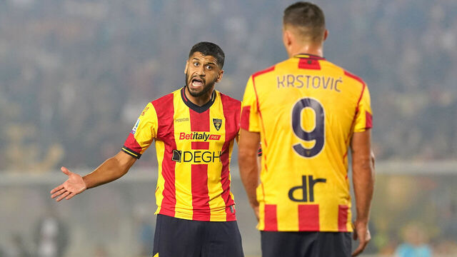 Hamza Rafia of Us Lecce during the Serie A TIM match between US Lecce and US Sassuolo in Lecce, Italy, on October 6, 2023.
