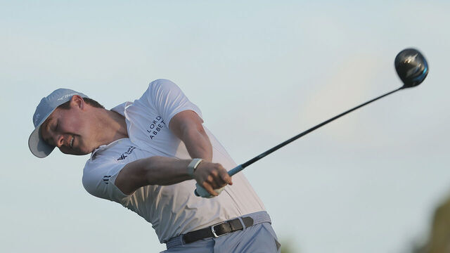 JACKSON, MISSISSIPPI - OCTOBER 06: Ben Griffin of the United States plays his shot from the 18th tee during the second round of the Sanderson Farms Championship at The Country Club of Jackson on October 06, 2023 in Jackson, Mississippi.
